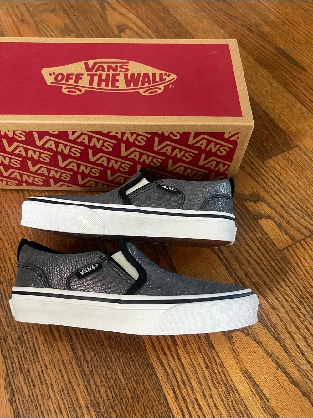 Shimmer Black Asher Vans